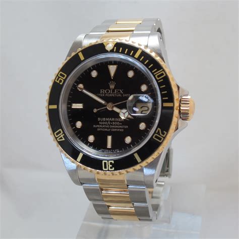 rolex submariner nero acciaio oro|rolex submariner usato 1990.